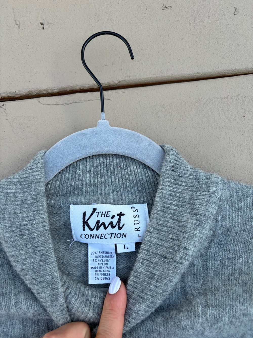 Vintage Grey Cable Knit Mock Neck Short Sleeve Sweater - Picture 3 of 6